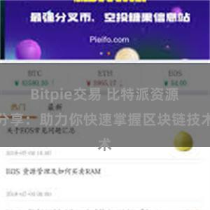 Bitpie交易 比特派资源分享：助力你快速掌握区块链技术