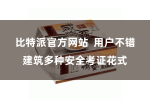 比特派官方网站 用户不错建筑多种安全考证花式